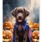 Edge Collections - 28" x 40" - Multicolor - Chocolate Labrador Retriever Puppy Large Halloween House Flag Decorative Sleeve Pole - 1 Piece
